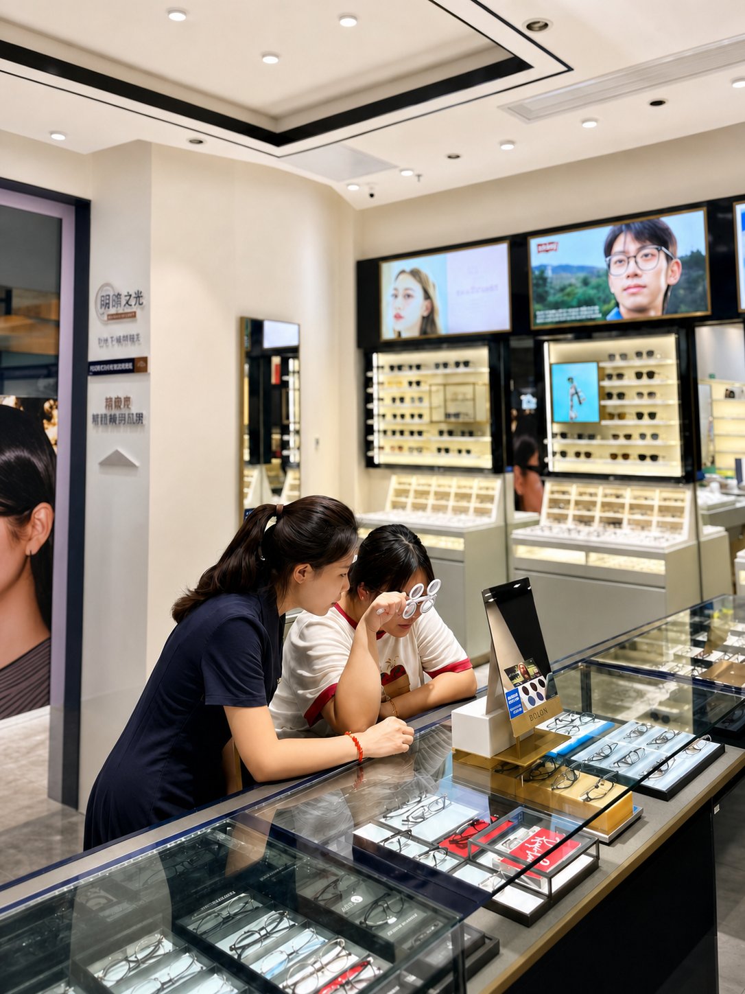 青少年在瑞清门店与工作人员沟通的真实场景